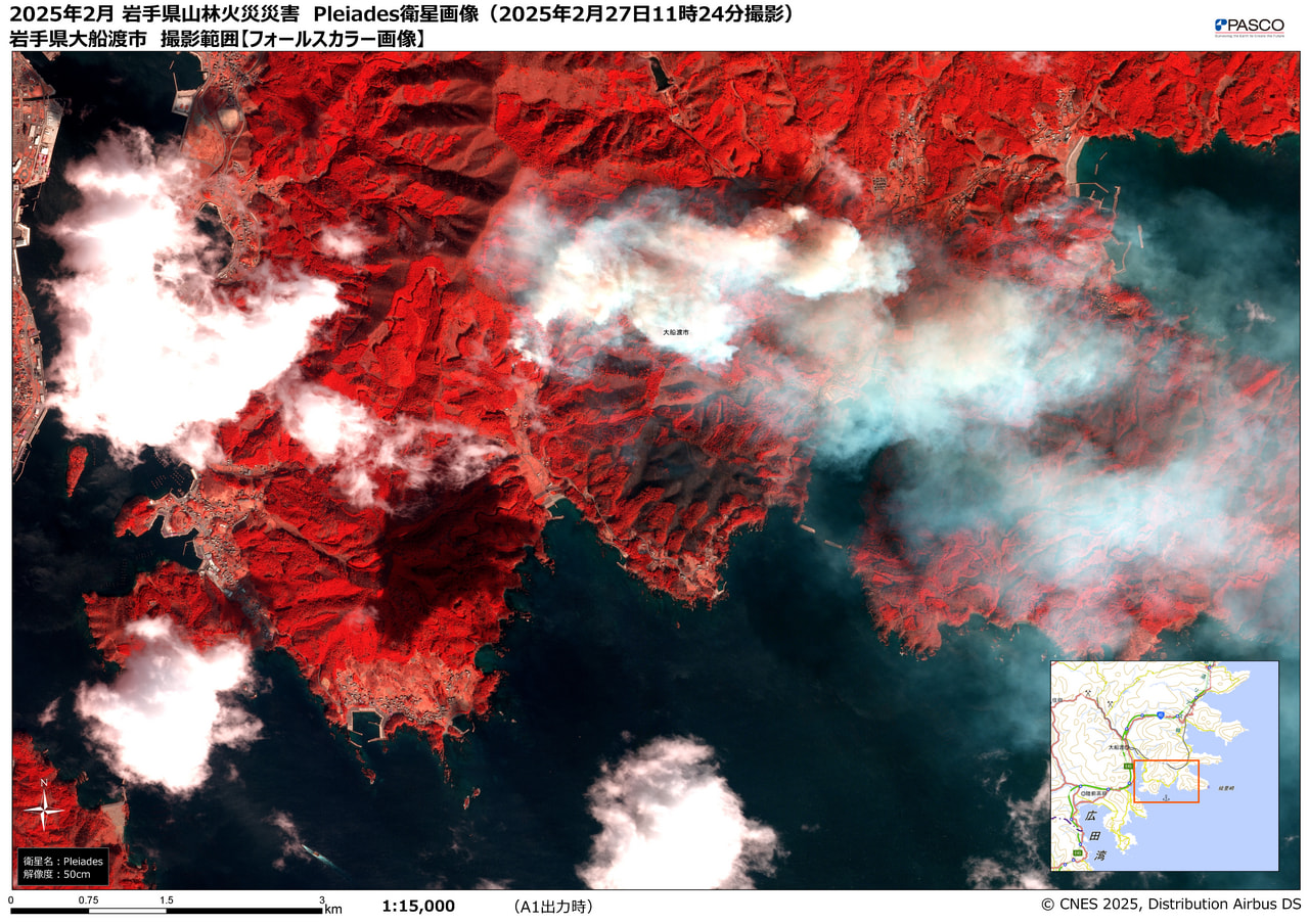2025年2月 岩手県山林火災 - 災害緊急撮影｜株式会社パスコ