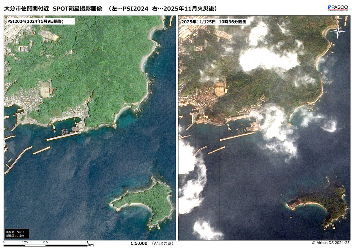 2025年11月 大分市佐賀関の大規模火災 - 災害緊急撮影｜株式会社パスコ